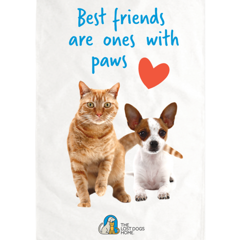 Tea Towel - "Best Friends Are Ones With Paws"