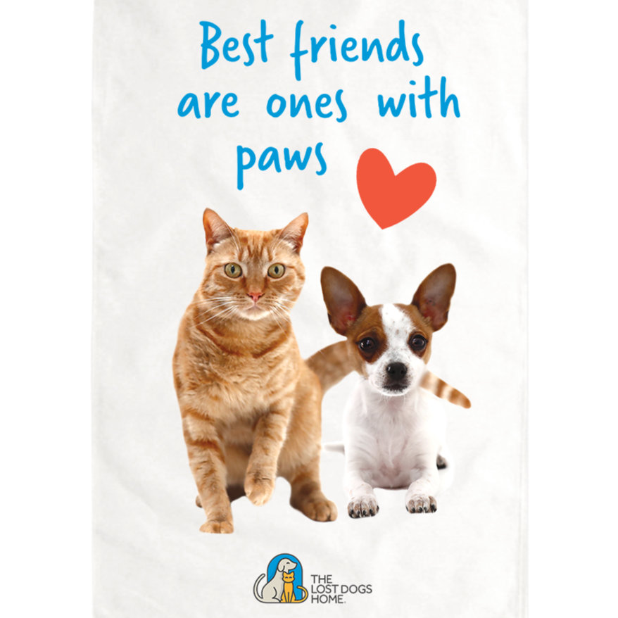 Tea Towel - 'Best Friends Are Ones With Paws'